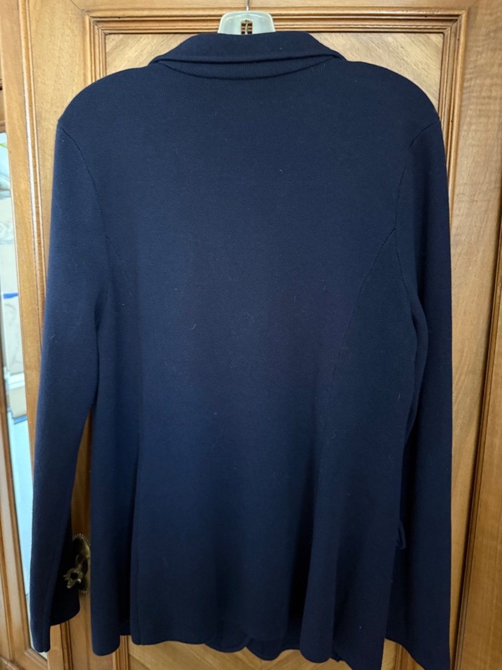 Lauren Ralph Lauren Navy Knit Blazer with Gold Buttons - Picture 5 of 7